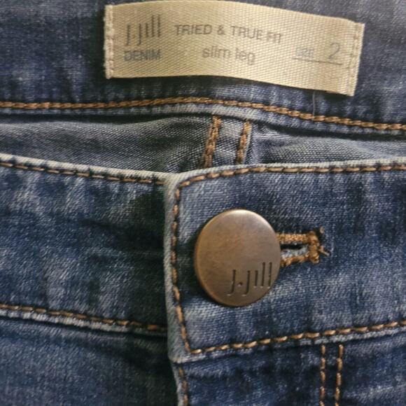 J. Jill Tried & True Slim Leg Stretch Blue Denim Jeans Women’s Size 2 EUC - Picture 4 of 7